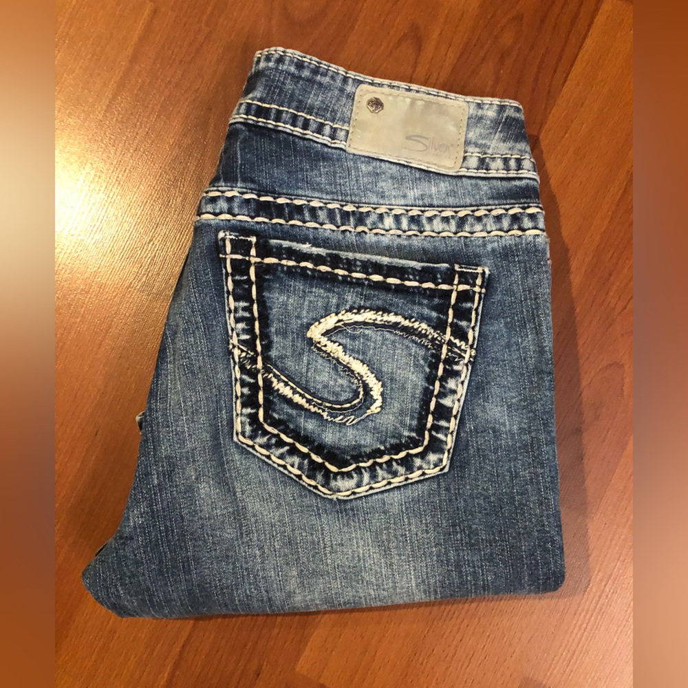 Silver capri jeans
